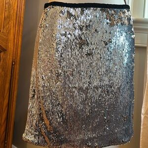 Forever 21 Silver Sequin Mini Skirt